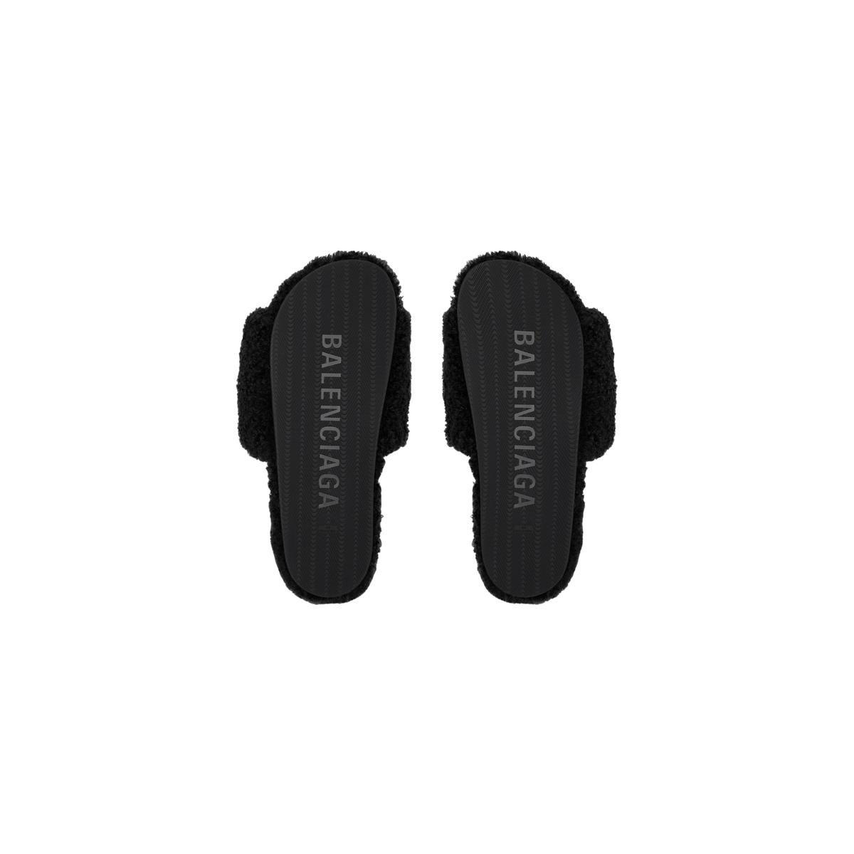 Balenciaga Furry Slide - Jet Black-Understated Luxury Wear