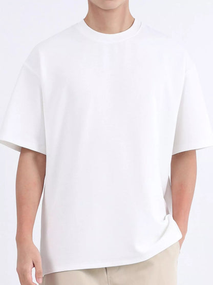 Men's Plus Size Solid Color Round Neck T-Shirt