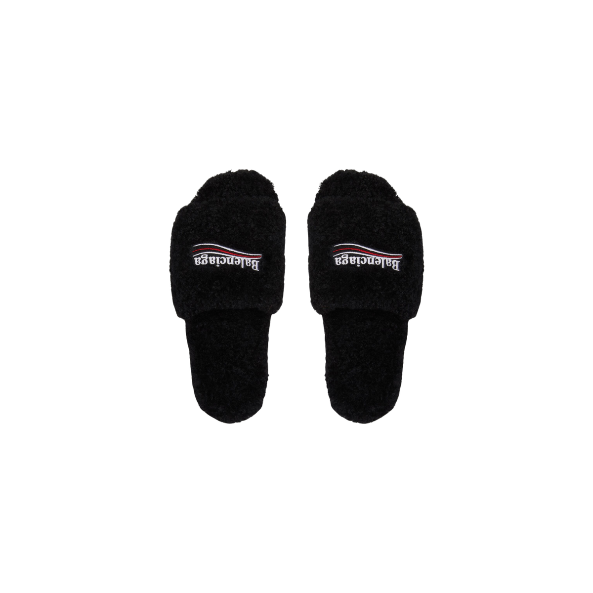 Balenciaga Furry Slide - Jet Black -No Restock