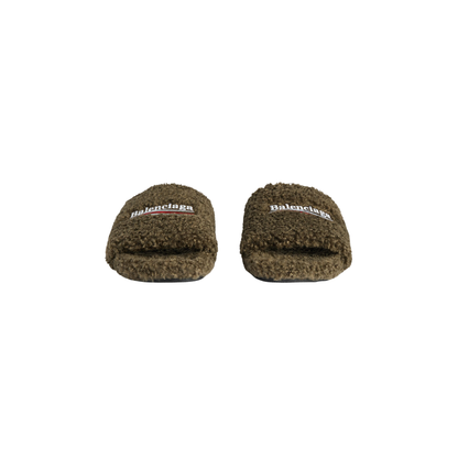 Balenciaga Furry Slide - Olive - Balenciaga
