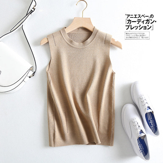 Women Vest Slim Fit Slimming Thin Knitted Vest
