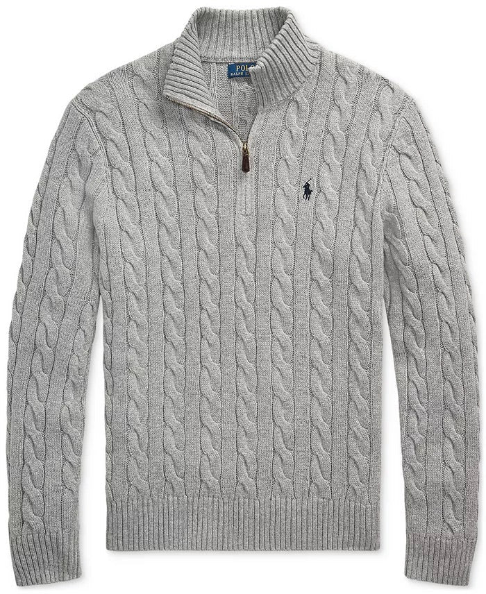 Ralph Ⅼauren | Half-Zip Cable-Knit Cotton Sweaters