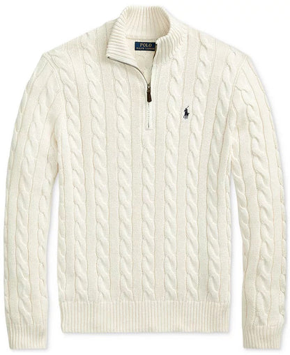 Ralph Ⅼauren | Half-Zip Cable-Knit Cotton Sweaters