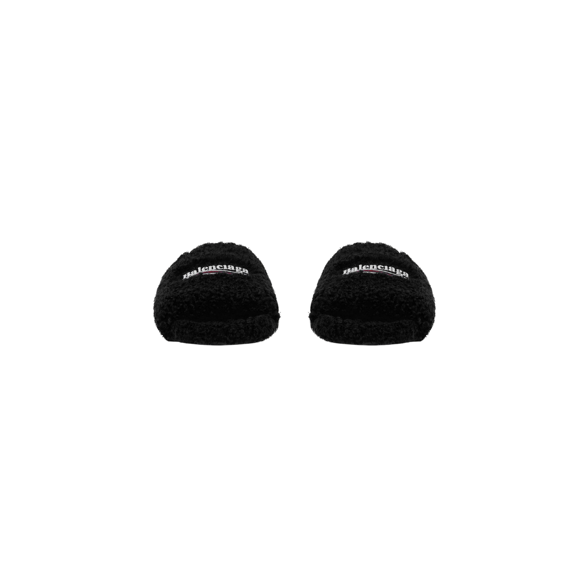 Balenciaga Furry Slide - Jet Black-Understated Luxury Wear