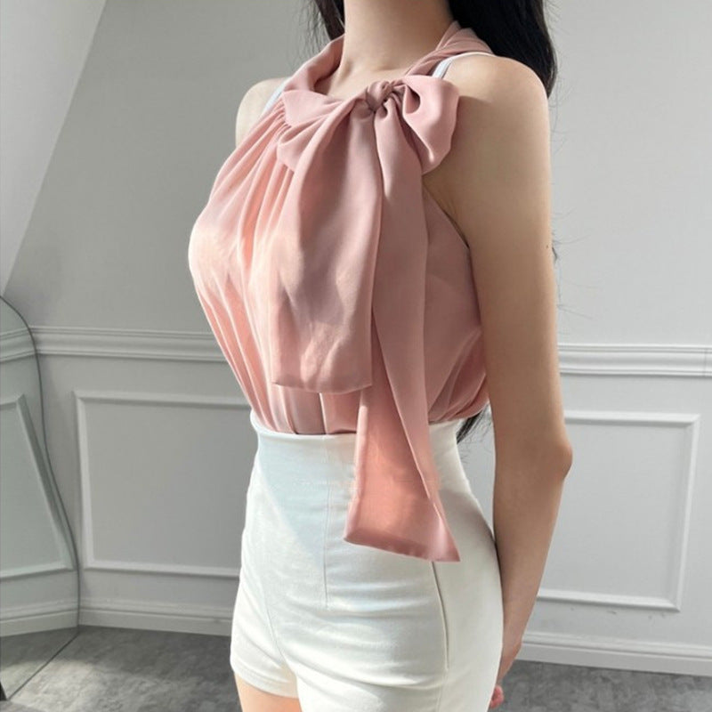 Women Vest Suspenders Bow Bandage Sexy Vest