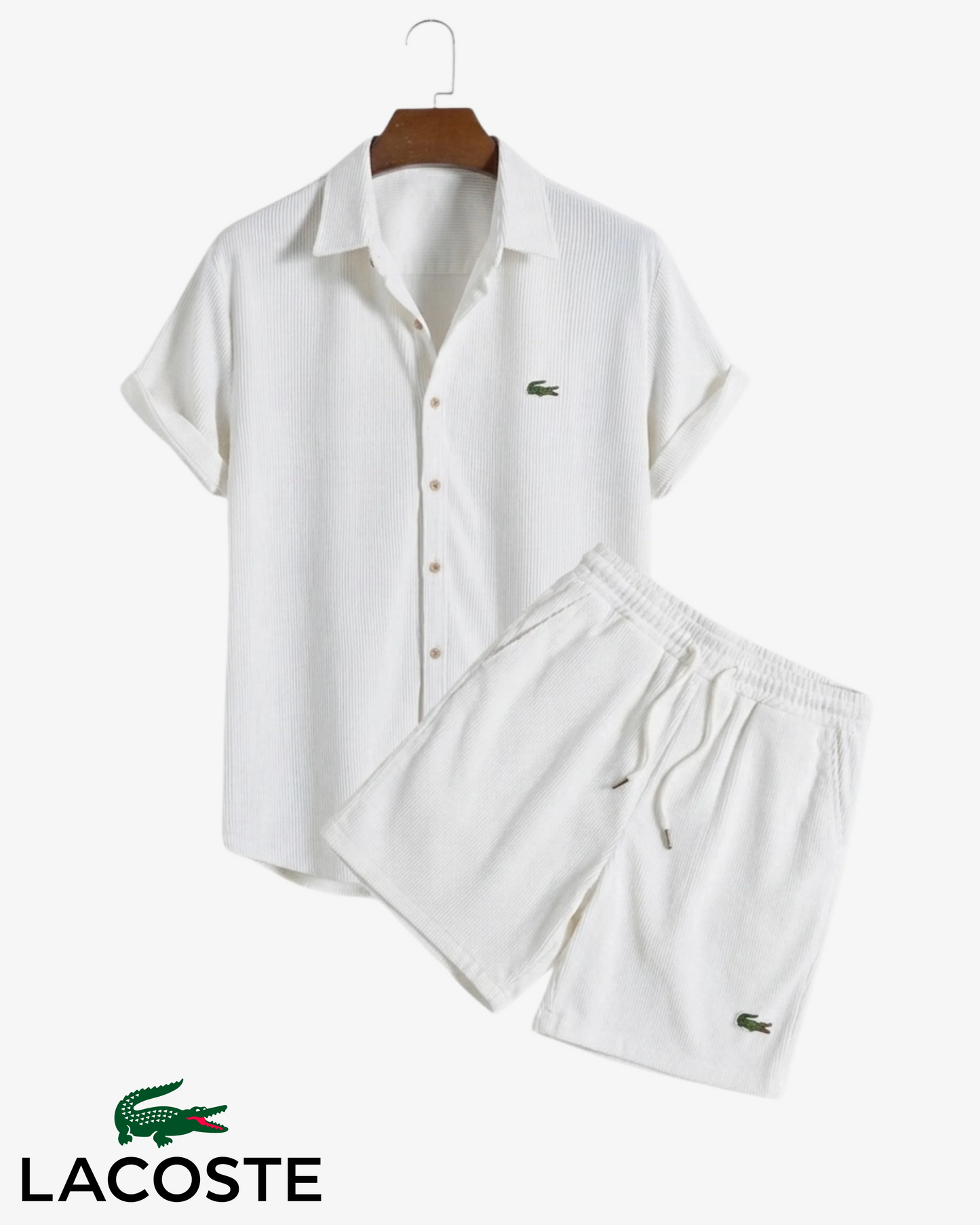 Lacoste Men's Premium Summer Set – Shirt & Shorts | 2-Piece Outfit