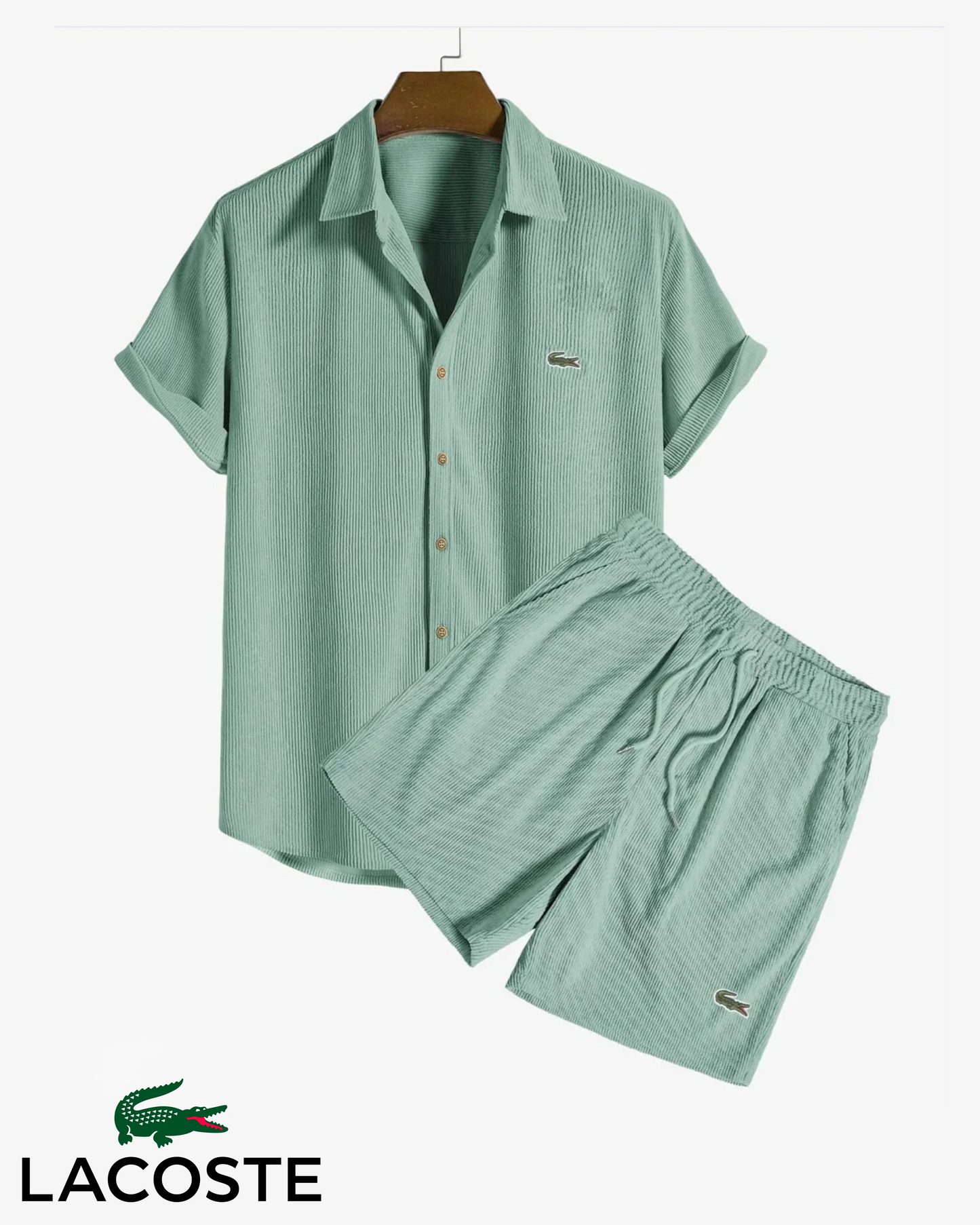 Lacoste Men's Premium Summer Set – Shirt & Shorts | 2-Piece Outfit