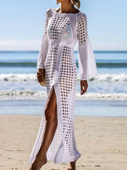 Women's Knitted Long Sleeve Bikini Cover Up